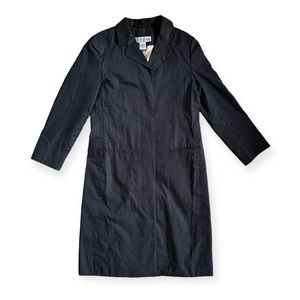 Women’s Brooks Brothers Black Single Breasted Raincoat Jacket, sz XS